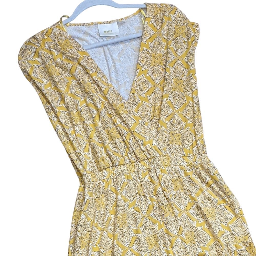 Maeve Fete yellow handkerchief motif midi dress anthropologie Small - Picture 8 of 8